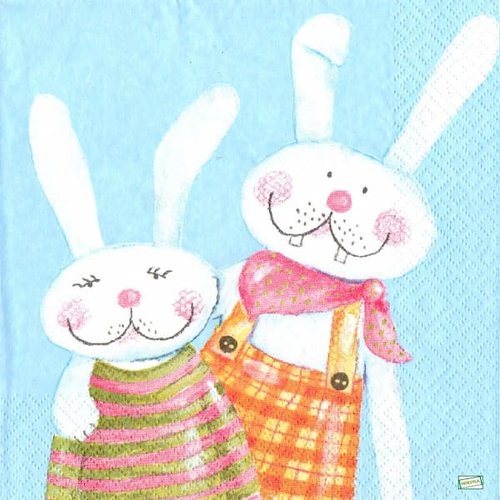 2 serviettes papier - animaux ferme -88