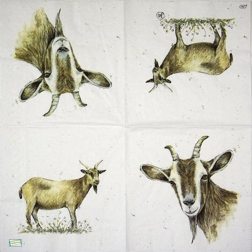 2 serviettes papier - animaux ferme -89