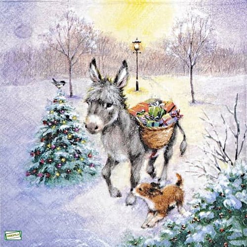 2 serviettes papier - animaux ferme -96