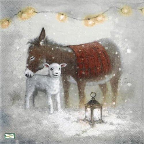 2 serviettes papier - animaux ferme -97