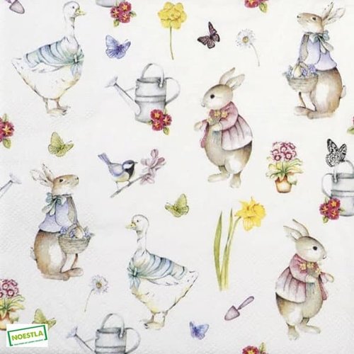 2 serviettes papier - animaux ferme -101