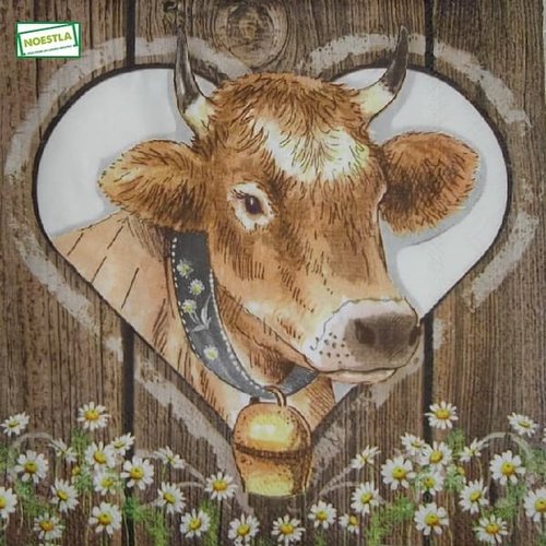 2 serviettes papier - animaux ferme -104