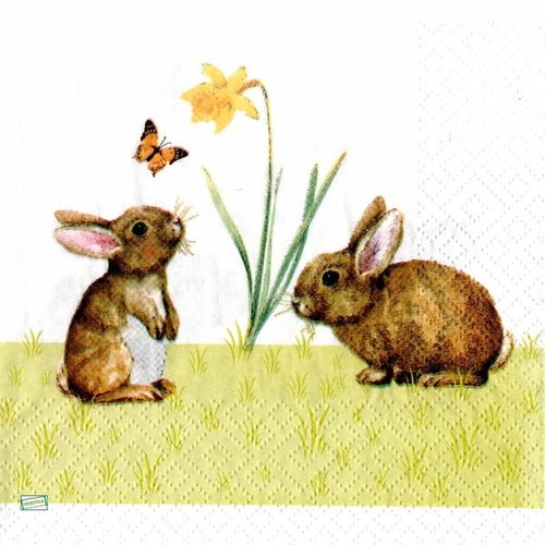 2 serviettes papier - animaux ferme -114