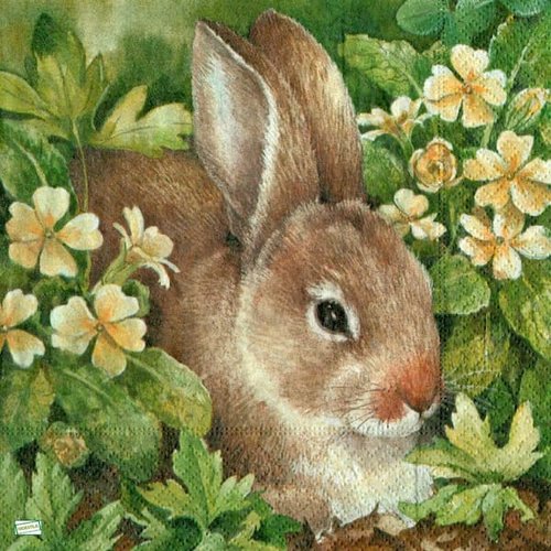 2 serviettes papier - animaux ferme -124