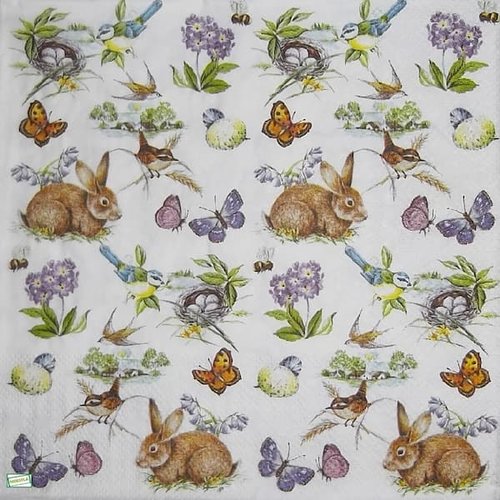 2 serviettes papier - animaux ferme -128