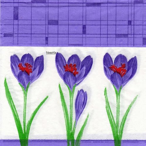 2 serviettes papier - tulipes jonquilles -2