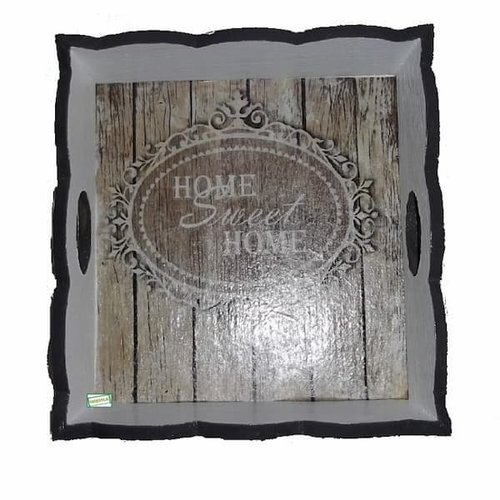 1 plateau en bois cuisine création serviettage