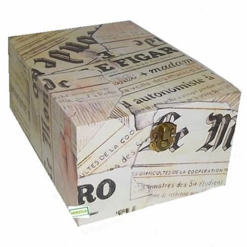 Boite en bois vintage création serviettage