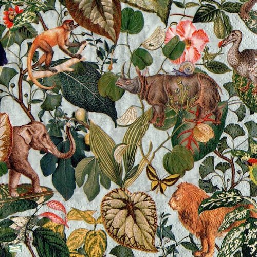 2 serviettes papier - animaux afrique -3