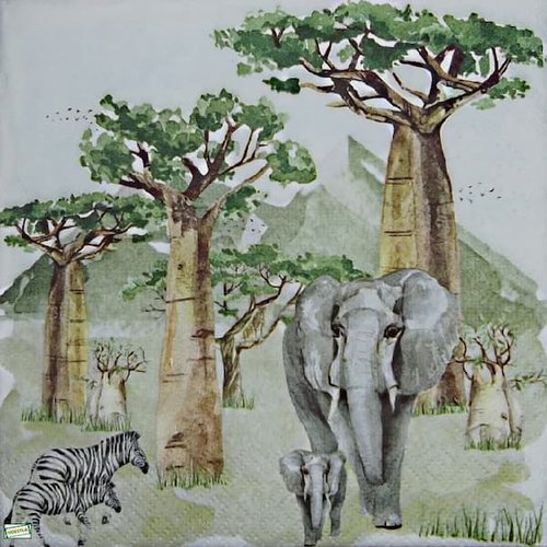 2 serviettes papier - animaux afrique -4