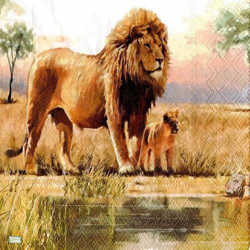 2 serviettes papier - animaux afrique -5