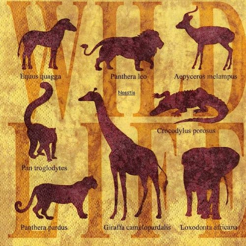 2 serviettes papier - animaux afrique -24