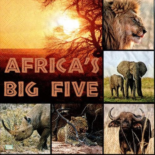 2 serviettes papier - animaux afrique -32