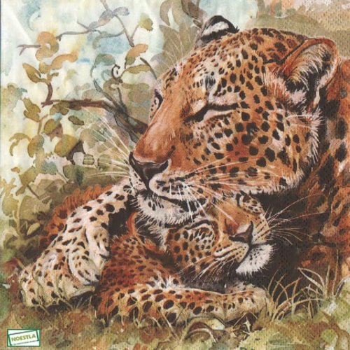 2 serviettes papier - animaux afrique -36