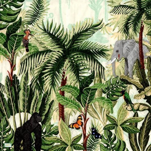 2 serviettes papier - animaux afrique -54