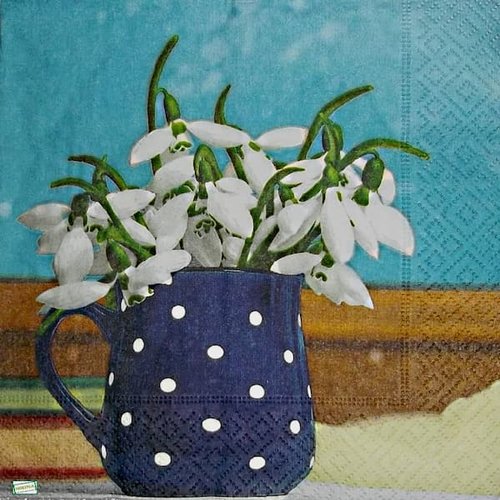 2 serviettes papier - fleurs à clochettes -8