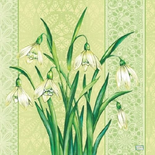 2 serviettes papier - fleurs à clochettes -9