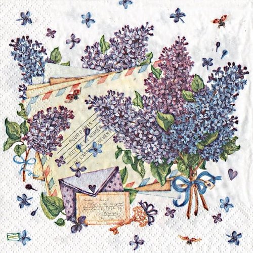 2 serviettes papier - fleurs à clochettes -13