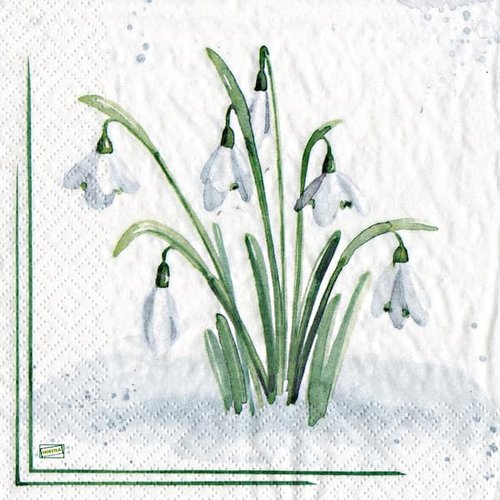 2 serviettes papier - fleurs à clochettes -17