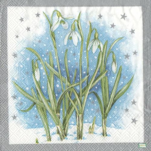 2 serviettes papier - fleurs à clochettes -18