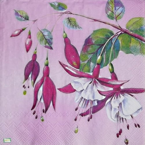 2 serviettes papier - fleurs à clochettes -22