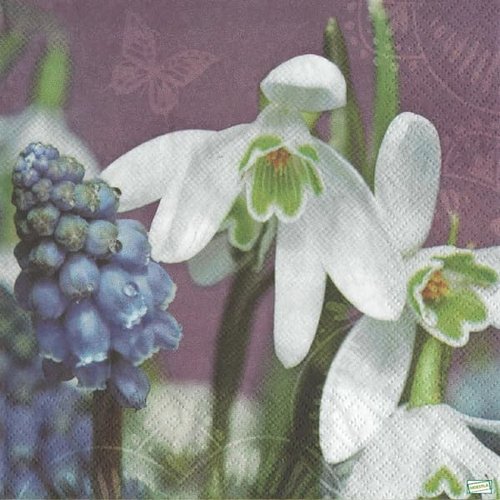 2 serviettes papier - fleurs à clochettes -30