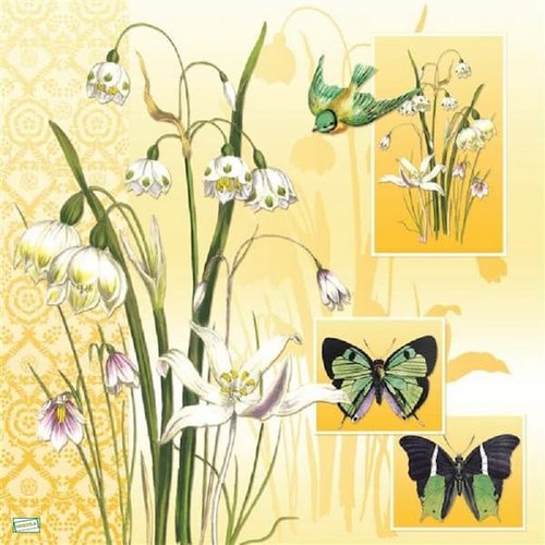 2 serviettes papier - fleurs à clochettes -38