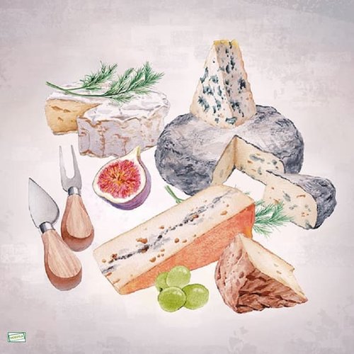 2 serviettes papier - les fromages -4