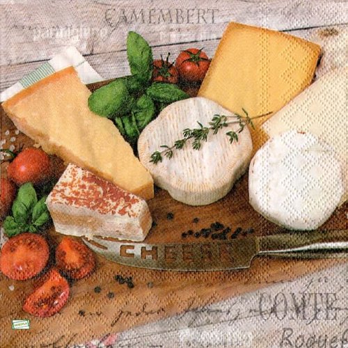 2 serviettes papier - les fromages -7