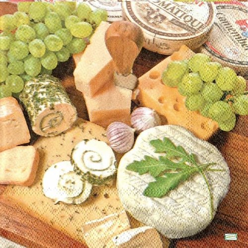 2 serviettes papier - les fromages -19