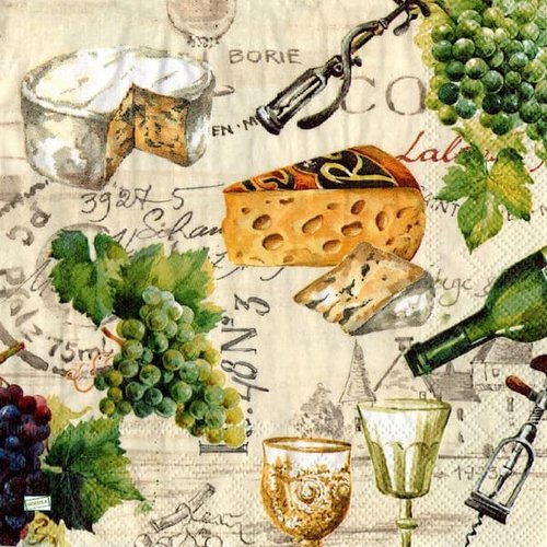 2 serviettes papier - les fromages -26