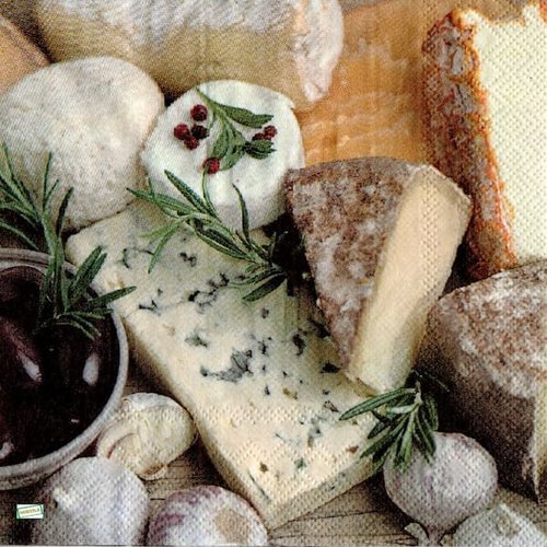 2 serviettes papier - les fromages -27