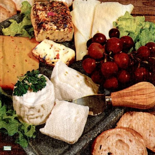2 serviettes papier - les fromages -31