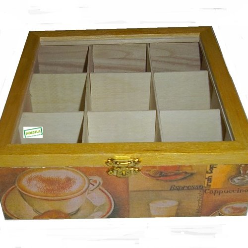 Boite en bois le café création serviettage
