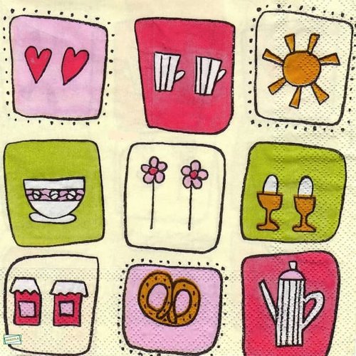4 serviettes papier - cuisine - d48