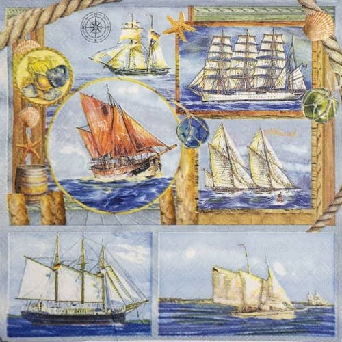 2 serviettes papier -la mer -5