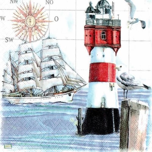 2 serviettes papier -la mer -6