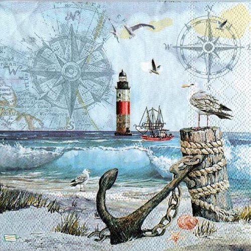 2 serviettes papier -la mer -8