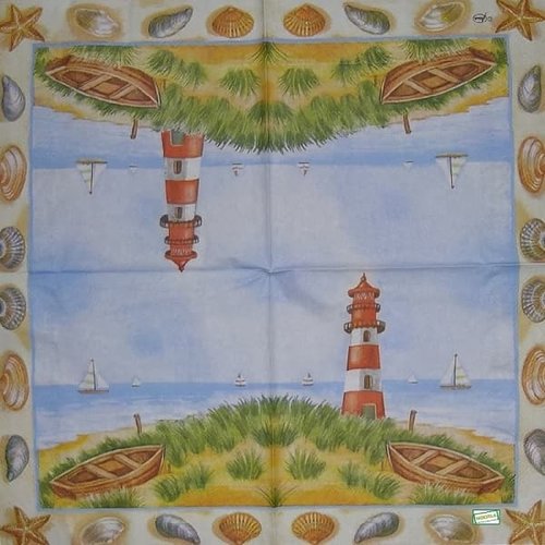 2 serviettes papier -la mer -22
