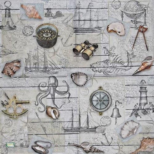 2 serviettes papier -la mer -23