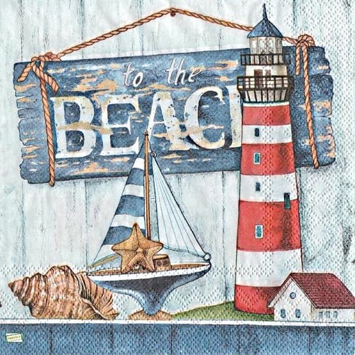 2 serviettes papier -la mer -30