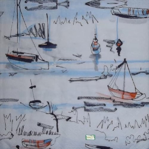 2 serviettes papier -la mer -32