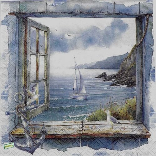 2 serviettes papier -la mer -38