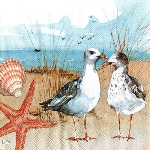 2 serviettes papier -la mer -40