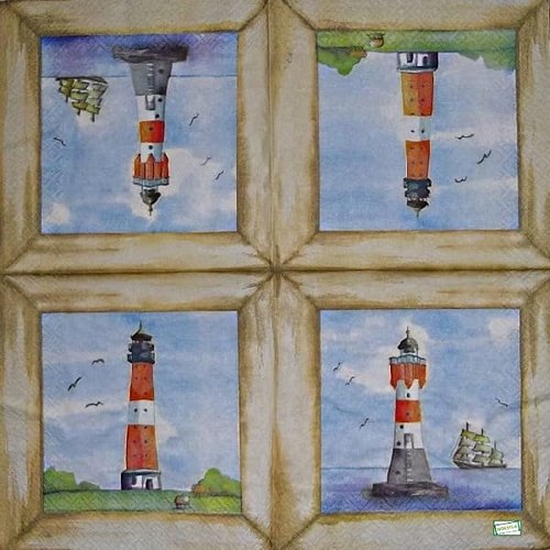 2 serviettes papier -la mer -50