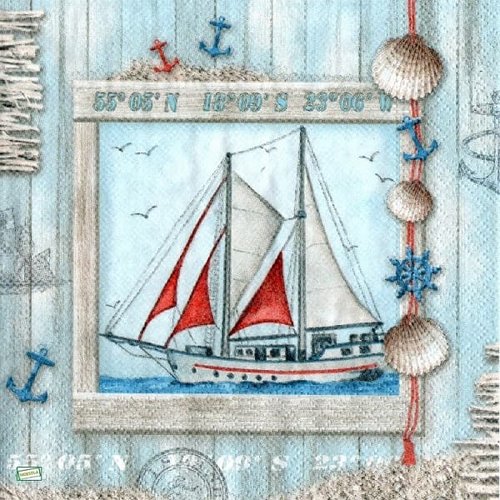 2 serviettes papier -la mer -54