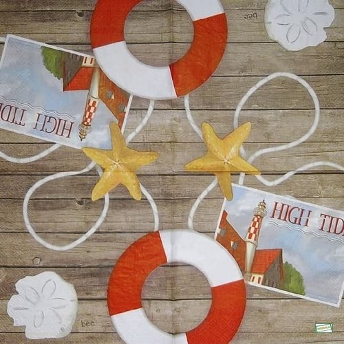 2 serviettes papier -la mer -70
