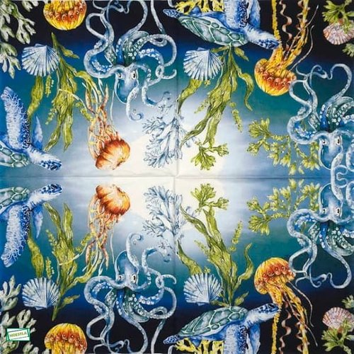 2 serviettes papier -la mer -117