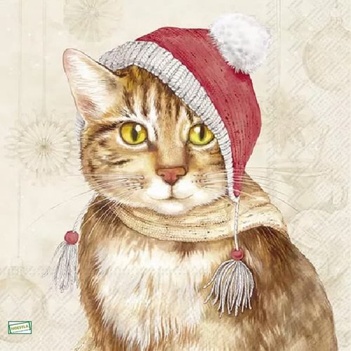 2 serviettes papier - chats -52