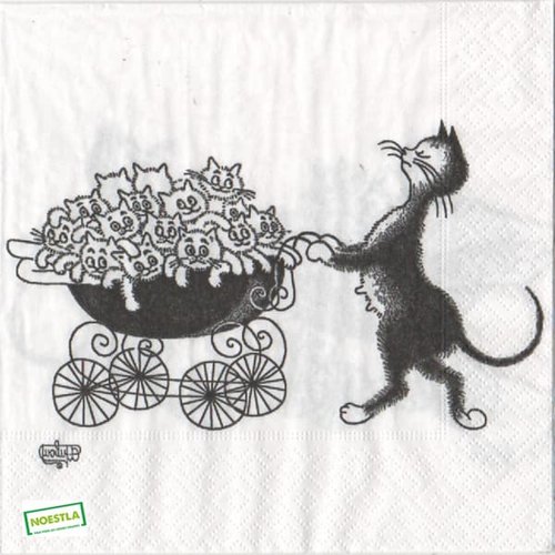 2 serviettes papier - chats -76